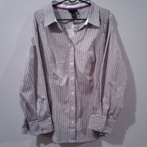 Lane Bryant Striped Button Down Shirt Size 28